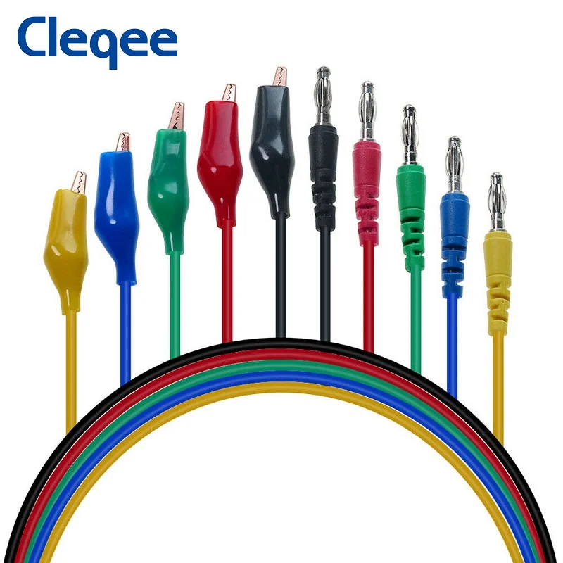  Cleqee-1 P1920 защищенный зажим «крокодил» «банан» к вилке типа привести тестовый щуп подключить до 4 мм контрольные выводы вилки «банан для электрических задняя крышка зонда