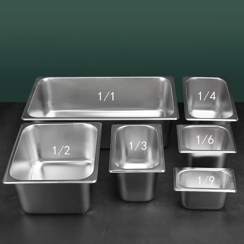 Commercial Stainless Steel GN Gastronorm Container Pan Jam Box kitchen storage tray with Cover for Milk Tea Shop Commercial Use