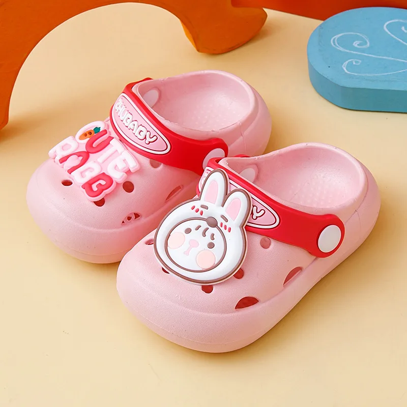 WS-033 Funny Bad Bunny Anime Printed PVC  Sandals Kids OEM Logo Soft Anti-Slip Summer Slipper Clog Shoes Waterproof SL-001