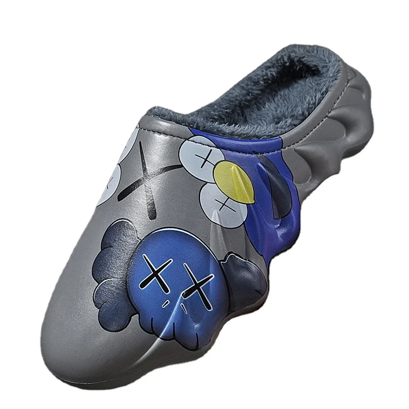 Trendy slippers Big size slippers indoor plush warm cotton shoes Amazon volcano men casual slipper