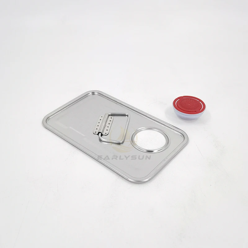 Custom  Tin Can Assembly Accessories Square Tin Can Top and Bottom Engine Oil Can Component