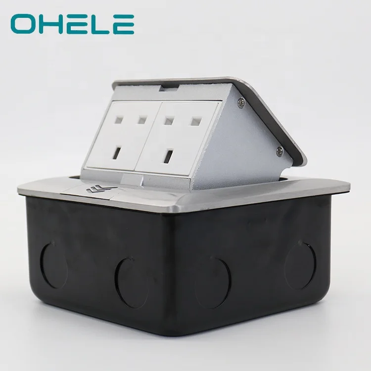 Aluminum alloy  floor pop up socket outlet with Duplex  UK socket