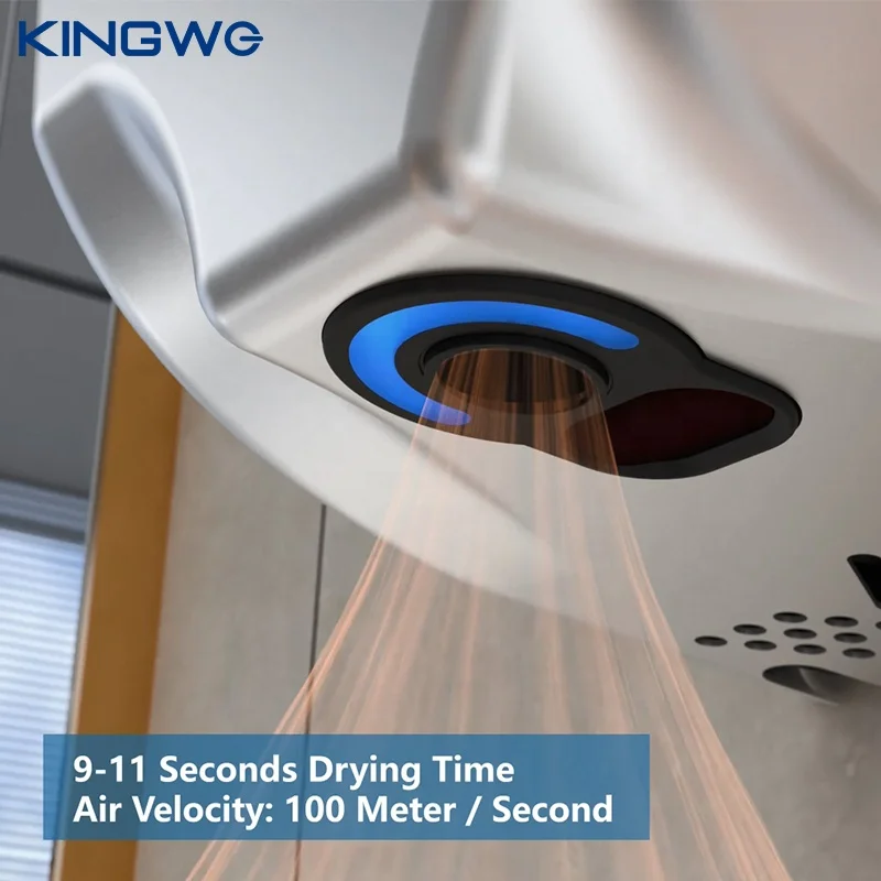 New Arrival 1350W Stainless Steel 304 UV LED Automatic Small Stainless Steel Hand Dryer