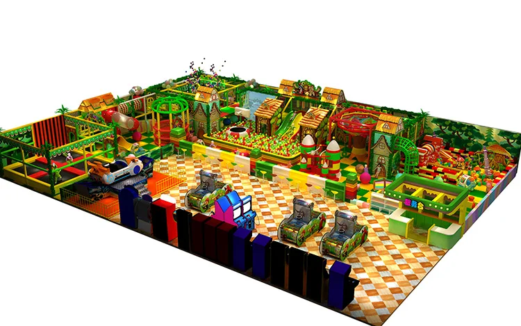 Soft Play Equipment Set With Merry Go Round Ball Pit Mat Slider Playground Indoor