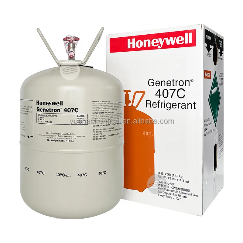 Automotive Air Conditioning Refrigerant R407C Net Weight 11.3Kg Honeywell Refrigerant Factory Genuine Gas