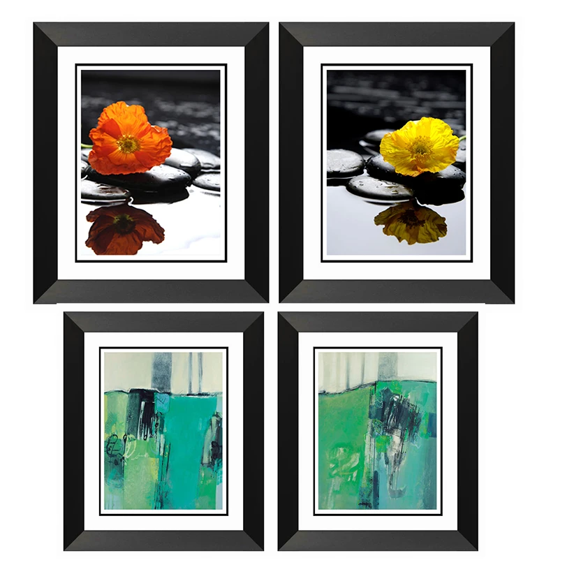 Factory Custom All Size 16x20 18x24 20x24 20x28 24x30 24x36 Black Plastic Picture Photo Frame with Mat