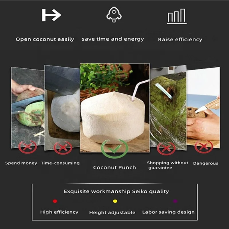 NEWEEK manual young coconut straw hole opening machine manual coconut hole opener coconut open