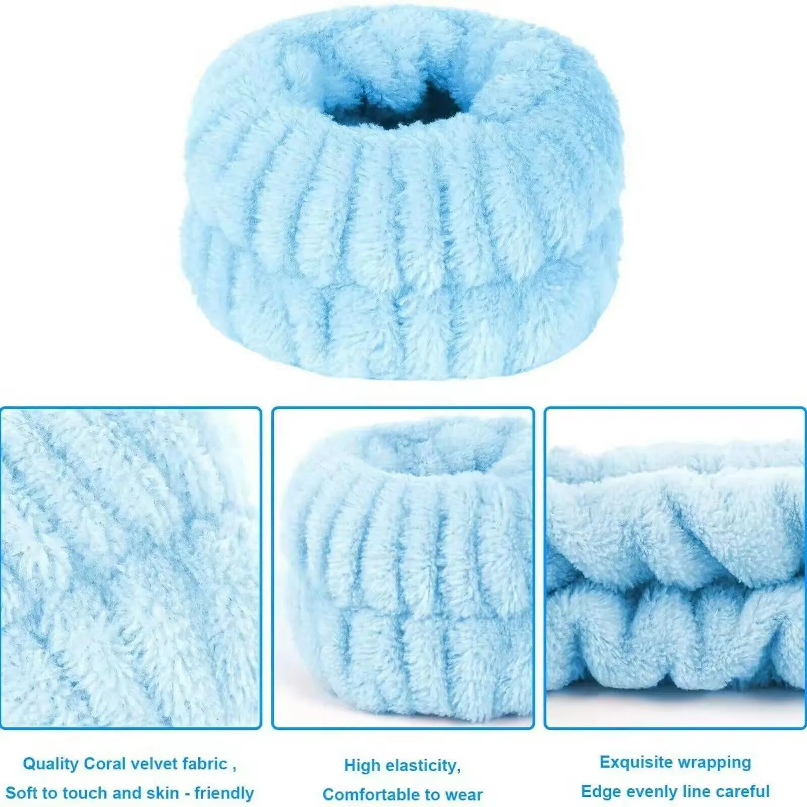 High Quality Hairband SPA Wrist Washband Microfiber Elastic Fabric Wash Absorbent Cleaning Women Makeup Skincare Spa Wristband
