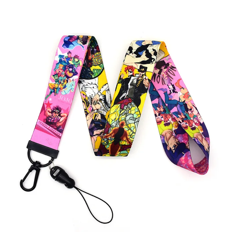 Anime Jojo Bizarre Adventure Accessories Prop Chain Key Rings Cell Phone Neck Strap ID Lanyards Key
