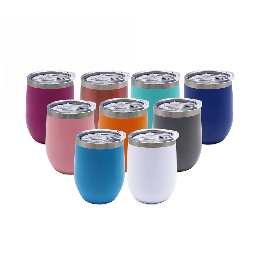 High Quality Colorful Drinkware Beer Wine Cup Wine Tumbler steel 12oz Vacuum Insulated Wholesale
