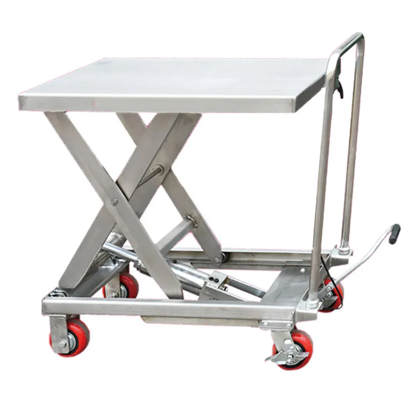 Good supplier mini hydraulic scissor lift table hand movable truck adjustable warehouse load 300kg 500kg 1toncapacity for sale