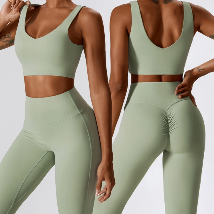 Sports Yoga Bra Workout Sets For Women Fitness Trendy Gym Activewear Unique Workout Clothing Sets Two Piece Yoga Set Sportswear