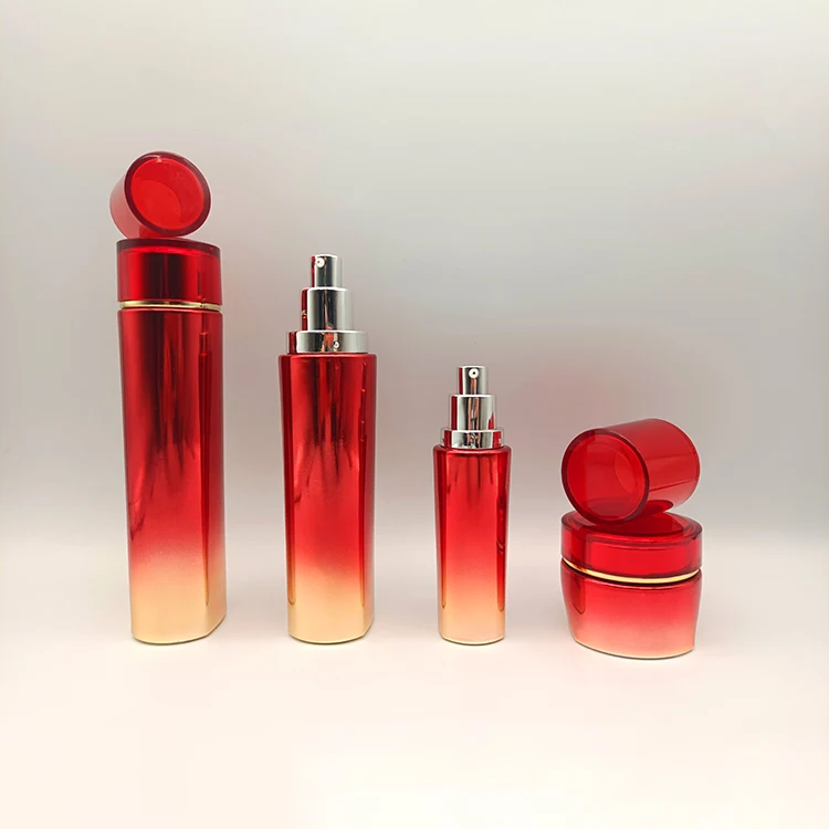 luxury glass cosmetic jar dropper bottle glass frosted serum bottle packaging cosmetic jar 200ml