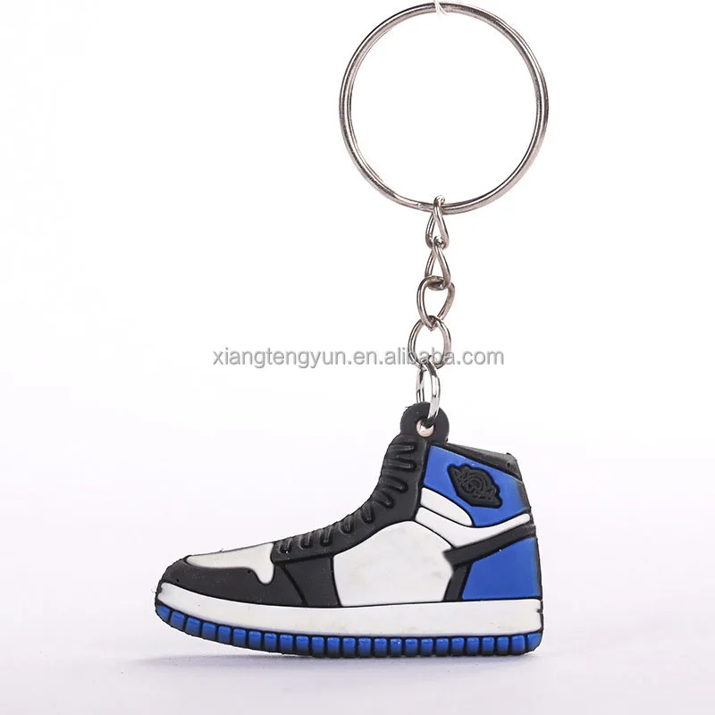 Gift Fashion Promotional Mini 3d Shoe Pvc Keychain Charms Custom Silicone 3d Sneaker Keychain