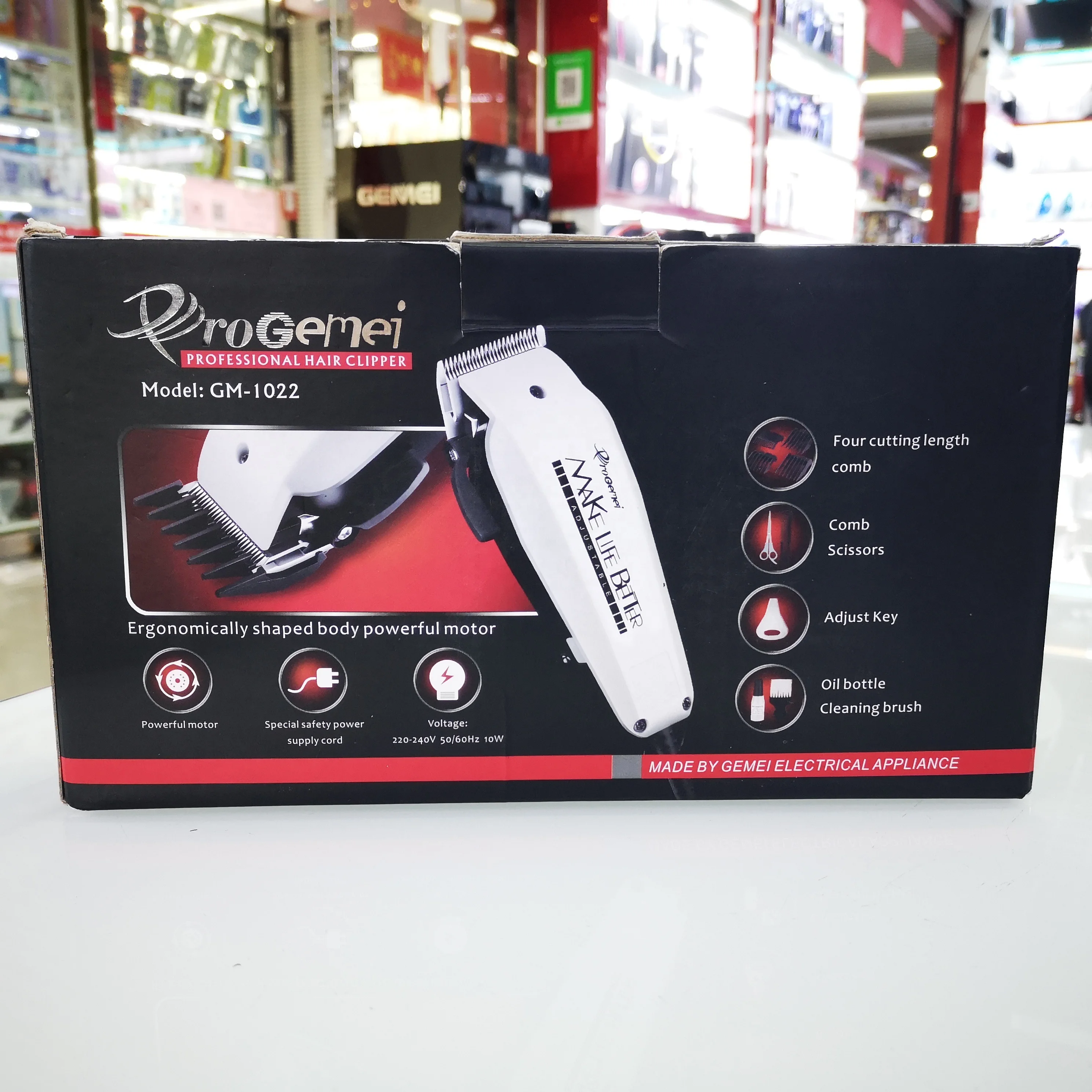 Original PROGEMEI GM1022 220V Professional Hair Clipper Trimmers Corded Hair Clippers