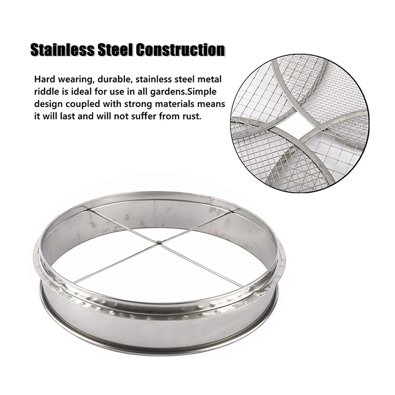 3 в одном, сетчатый размер, садовое металлическое сито, 3 шт., Сменное садовое Сетчатое сито из нержавеющей стали, наборы для рынка США