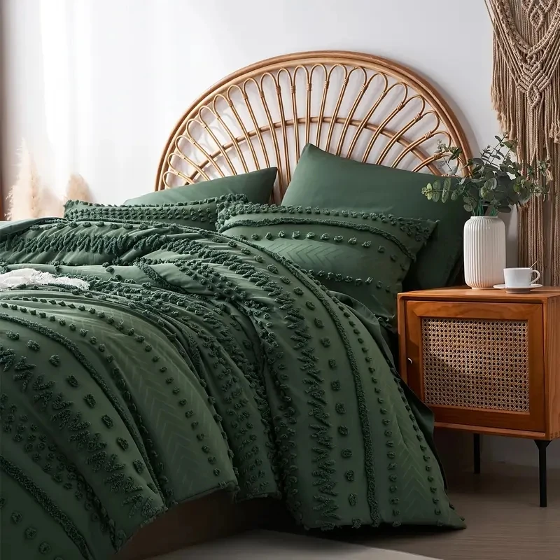 MU Hot Sale Lightweight Bedding Set 7pcs Tufted Boho Shabby Chic Comforter Set Wholesale Comforter Bedding Sets Made In China