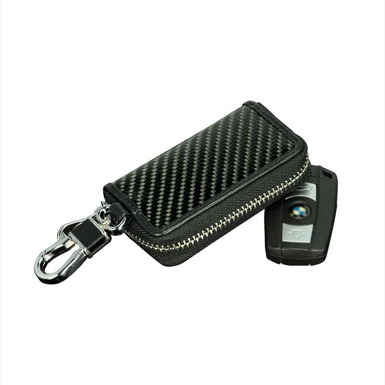China Alibaba OEM Leather Car Key Holders Case Carbon fiber Car Key Case Holder Key Bag