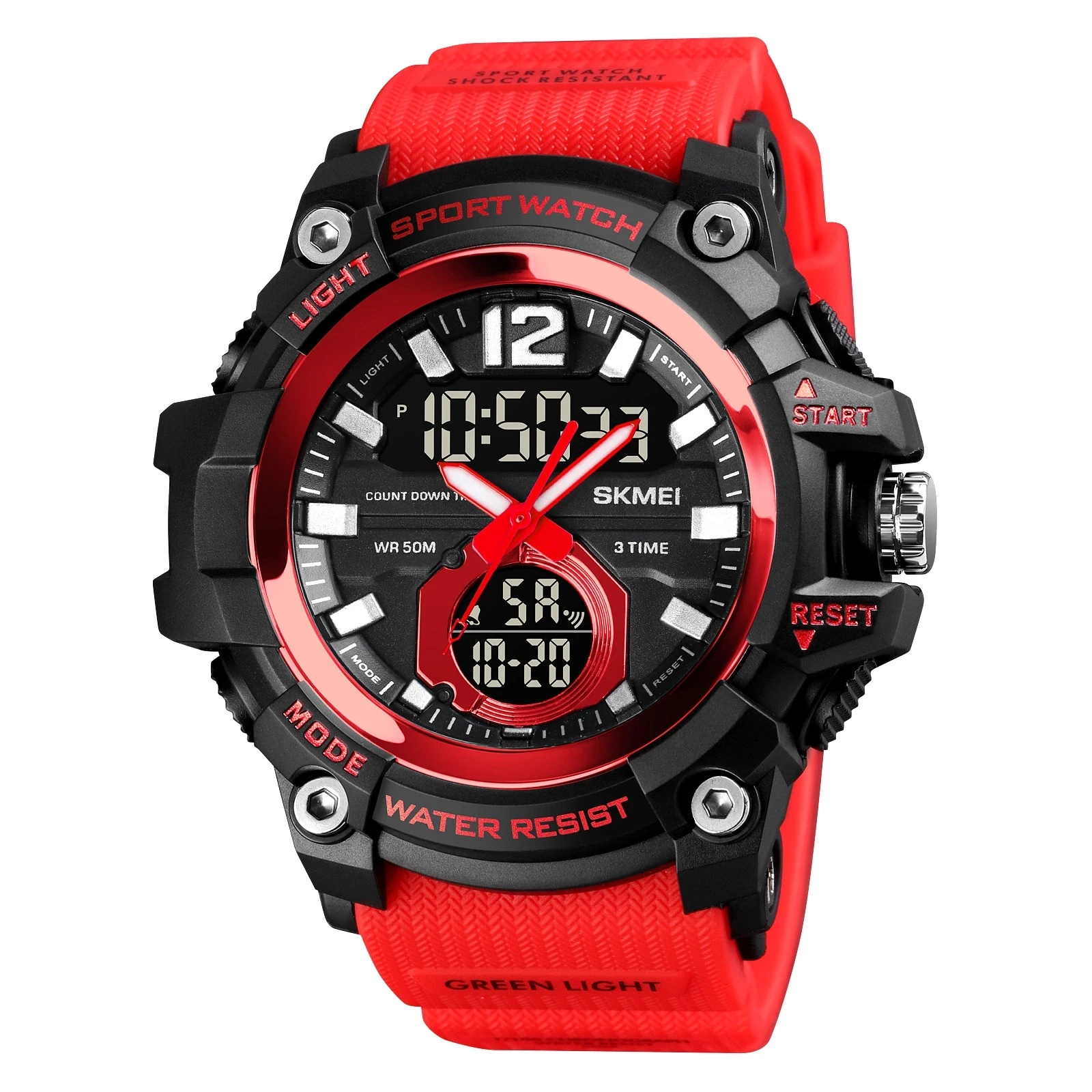 skmei 1725 cheap dongguan boys digital watch perfect Silicone band water proof double display Minimalist Leisure wrist watch