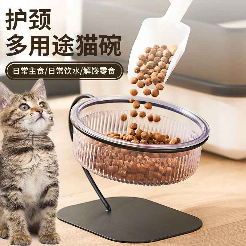 2023 dropshipping detachable plastic stand luxury raised feeding elevated food water small dog puppy cat pet bowls