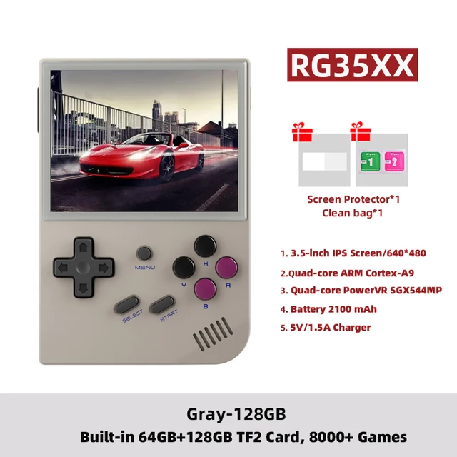 Hot sales RG35xx 3.5 Inch retro portable handheld Game console wireless and wired gamepad  connection support with Linux system
