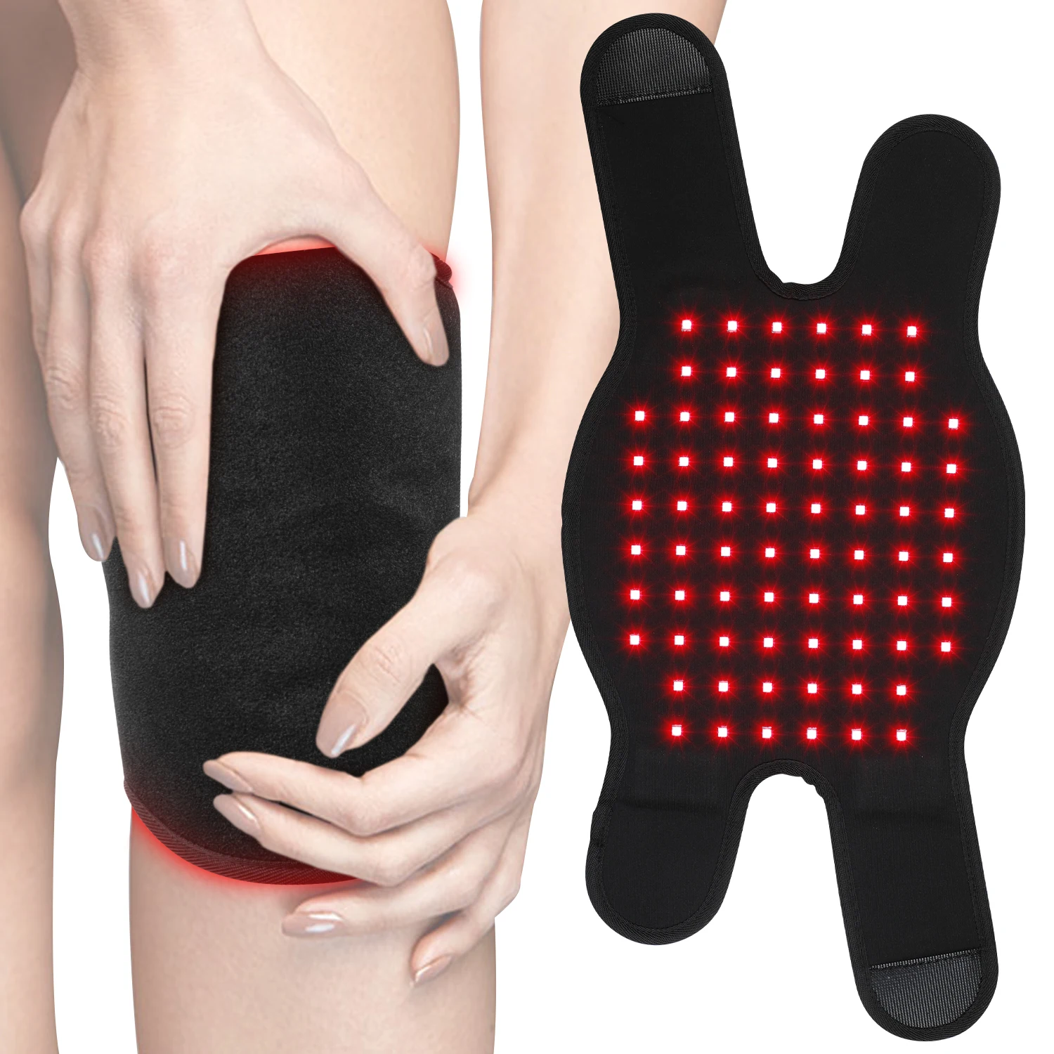 Hot Sale Rechargeable Heating Vibration Joint Pain Relief Knee Massager Infrared Red Light Therapy Knee Massage Belt