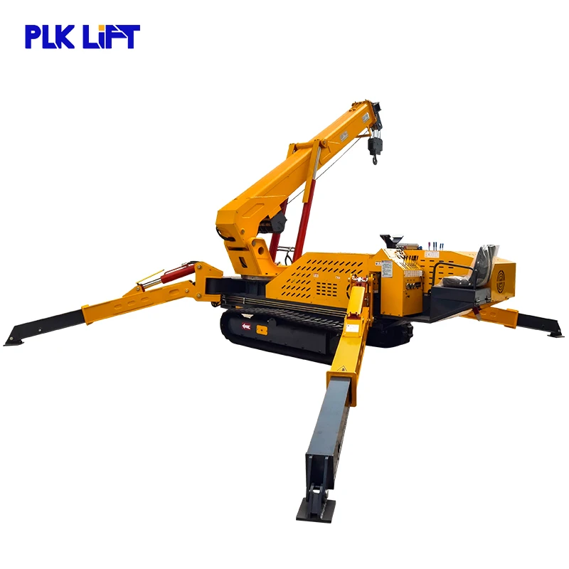 PLK china telescopic mini spider crane heigh efficiency construction machine