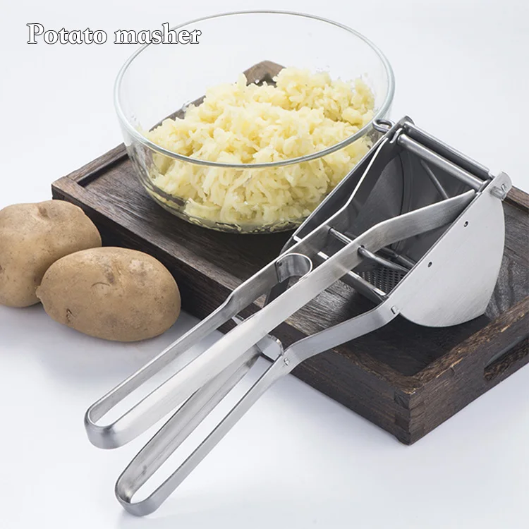 Stainless Steel Heavy Duty Squeezer Lemon Lime Citrus Squeezer and Vegetables Potato Masher Ricer