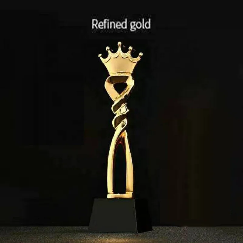 Customized Crown Trophy Golden Cups Trophy Award Champions Winner Educational Props Trofeo Reward Best Prize Trophy