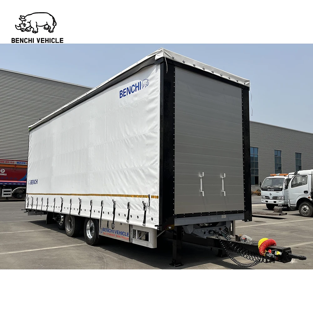 Full Farm Trailer Tractor Curtain Cargo Drawbar Trailer For Sale