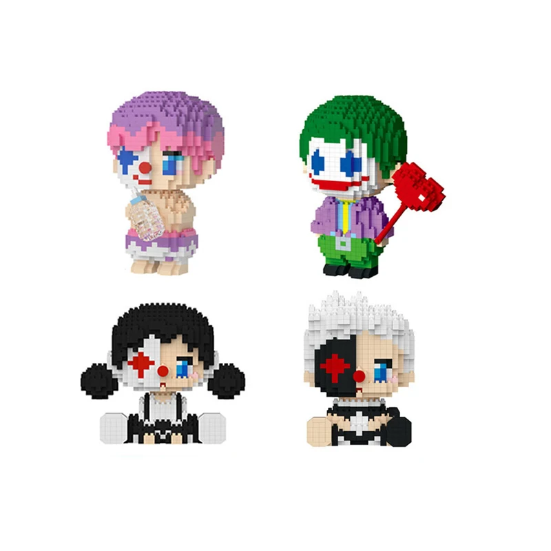 Новое поступление Kawaii 3D модель ведьмы круэллы мини-кубики Джокер микроблоки фигурки игрушки для детей