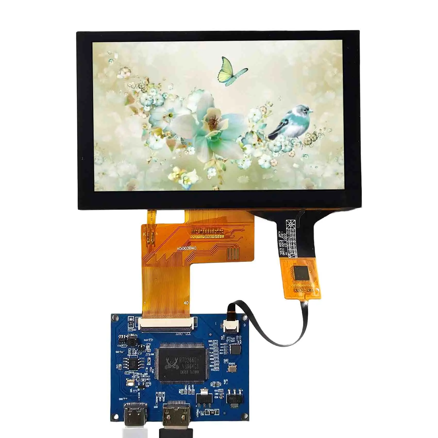 Car Lcd Display Screen With Mini Hd-Mi Driver Board 5 Points Lcd Touch Screen 40Pins Fpc 5Inch 800X480 Lcd Tft Display