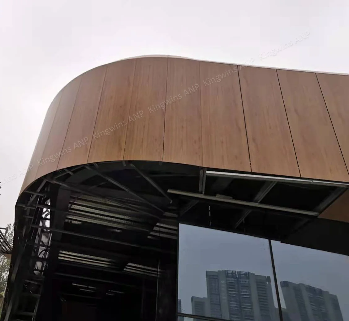 Wood Grain decorative design moulding siding fluted panels outdoor  Aluminum-Plastic exterior wall cladding