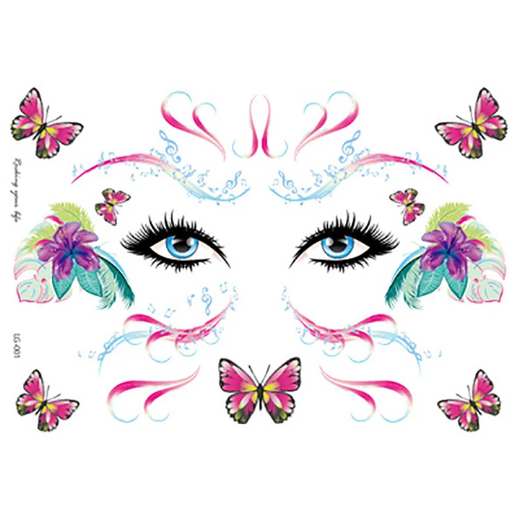 Защита окружающей среды Водонепроницаемый Пот порошок лицо стикер Лоб глаз Макияж Блеск порошок татуировки стикер