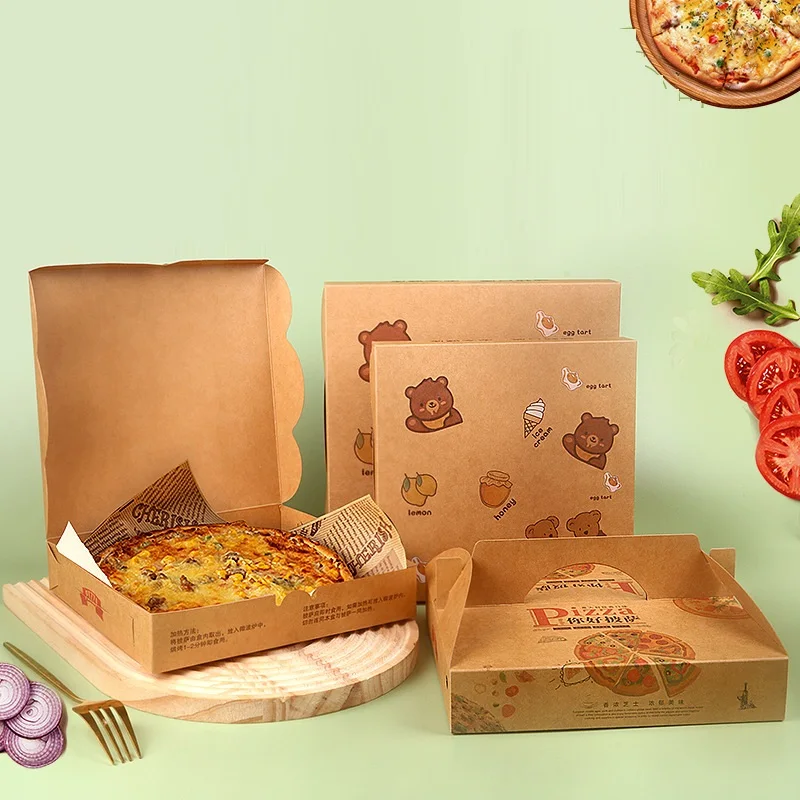 RR Donnelley Custom Personalized Pattern Design Pizza Boxes 8/10/12/14/24 Inch Cardboard Black Octagon Hexagon Pizza Slice Box
