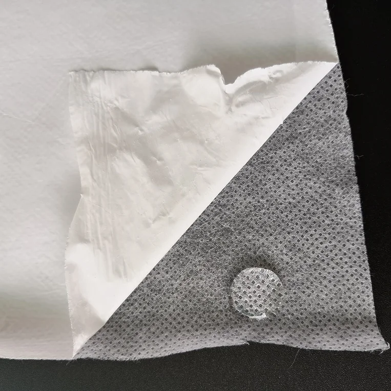 Spunbond laminated with microporous PE film fabric for making disposable clothes