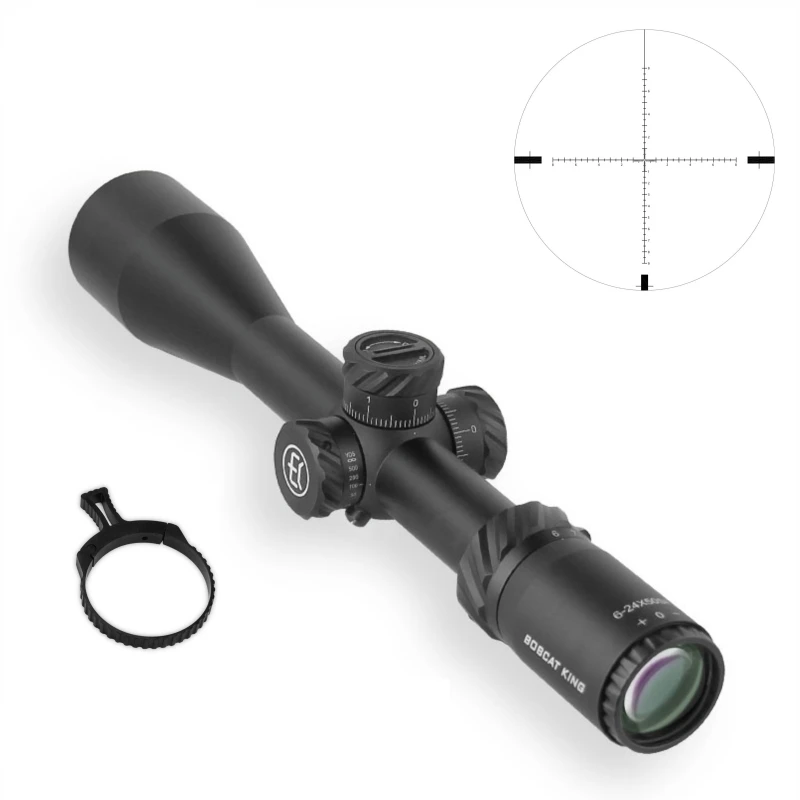 Bobcat King Scope 6-24X50 FFP HD First Focal Plane Side Parallax Hunting Sight Tactical Scope Etched Glass Optical Scope