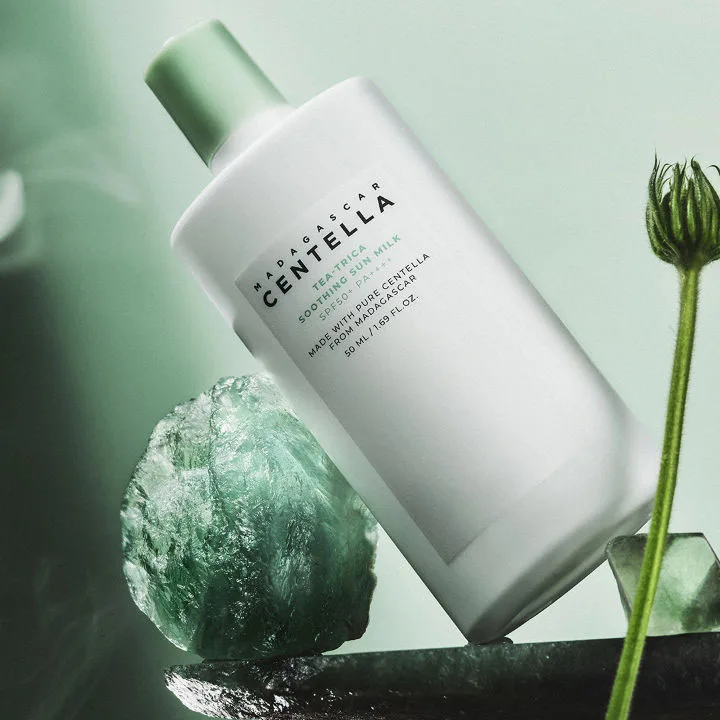 Korea cosmetic wholesale SKIN -1004 Madagascar Centella Tea-Trica Soothing Sun Milk 50ml SPF 50+ pa+++
