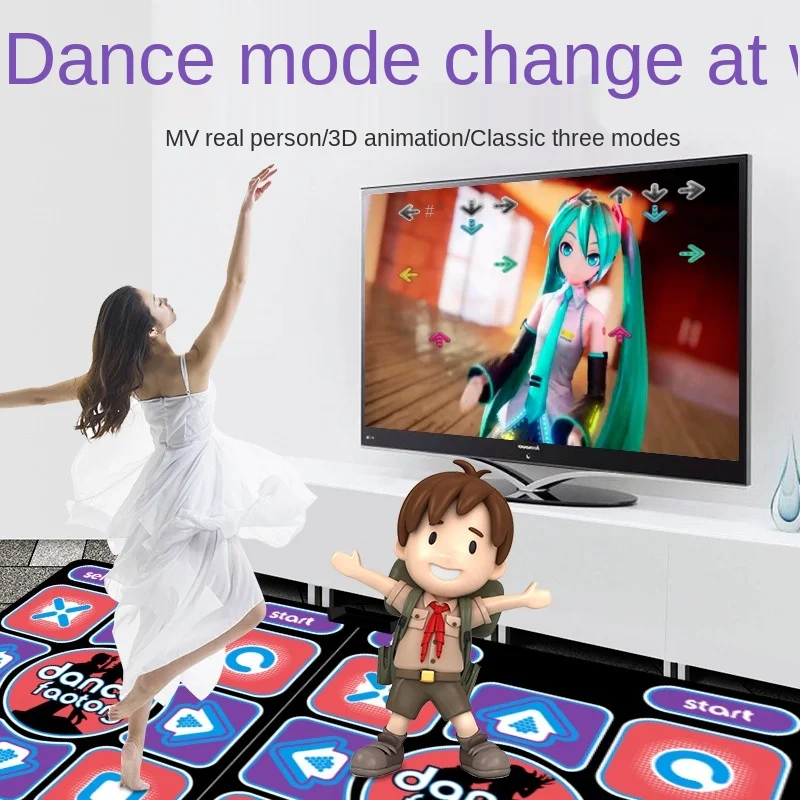 HD interface wireless PU motility home ladies fitness dance machine for two people Tik Tok same of dance carpet
