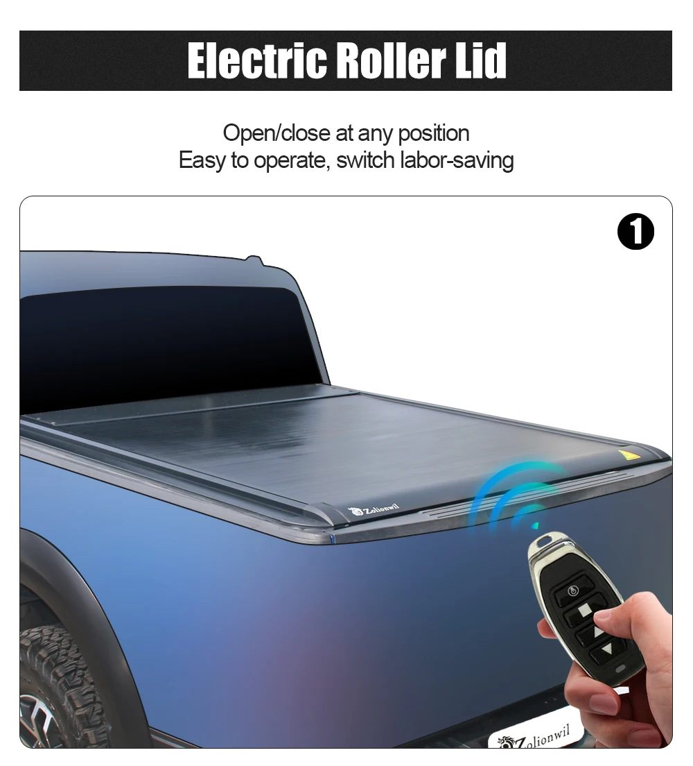 Zolionwil Waterproof 4x4 Electric Roll up Truck Bed Tonneau Covers For VW AMAROK