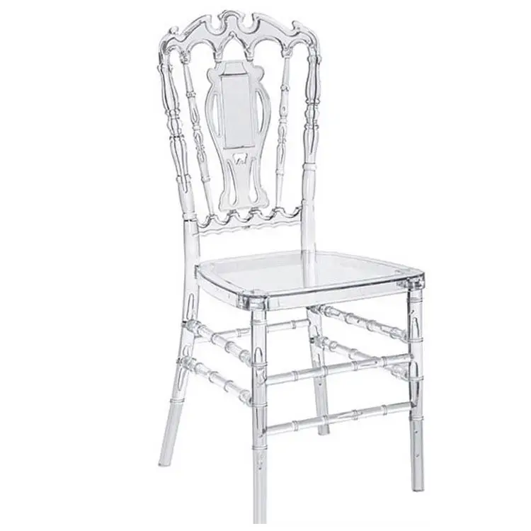 French Crystal Clear Plastic Tiffany Resin Chair Chiavari Event Rental Acrylic Ghost Wedding Chairs