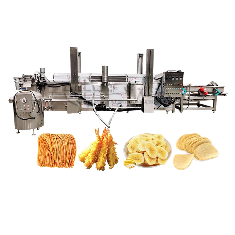 Snacks Machine Mesh Belt Fryer Automatic French Fries Frying Machine Fried Chicken Chop Machine