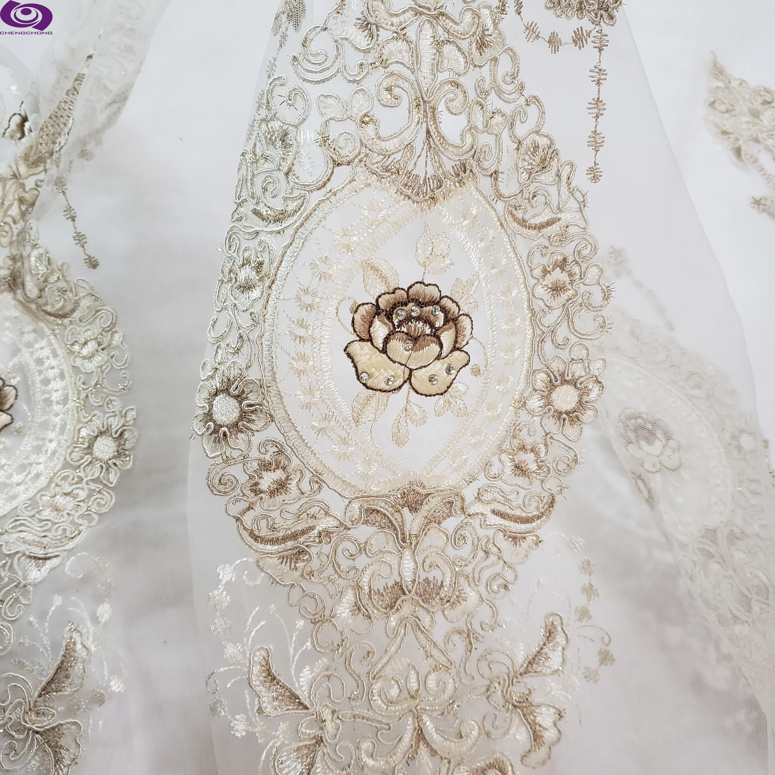 The best seller Turkey &Russia Designs  European-style mesh embroidery fashional textile