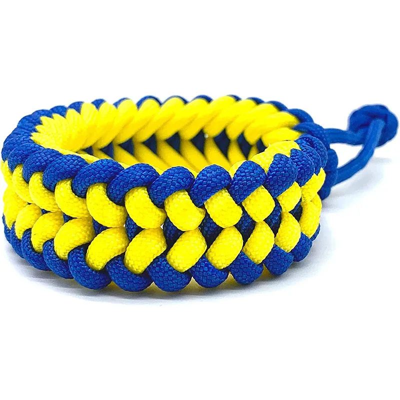 Wholesale Outdoor Men&Women Survival Paracord Bracelet Custom Country Flag Color Hiking Wristband Bracelet Paracord
