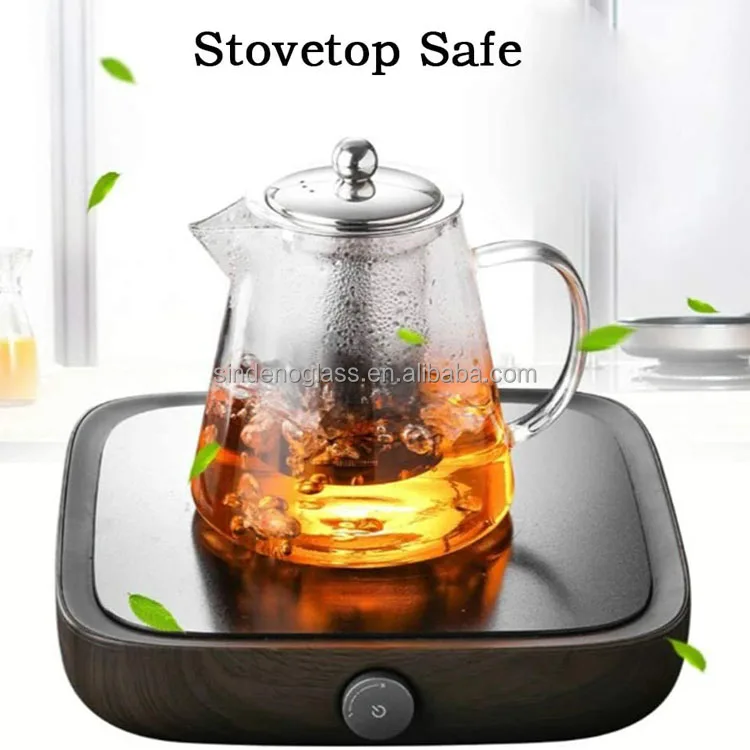 Borosilicate Glass Blooming Tea Maker  550ml 750ml 950ml 1300ml Glass Teapot With Infuser