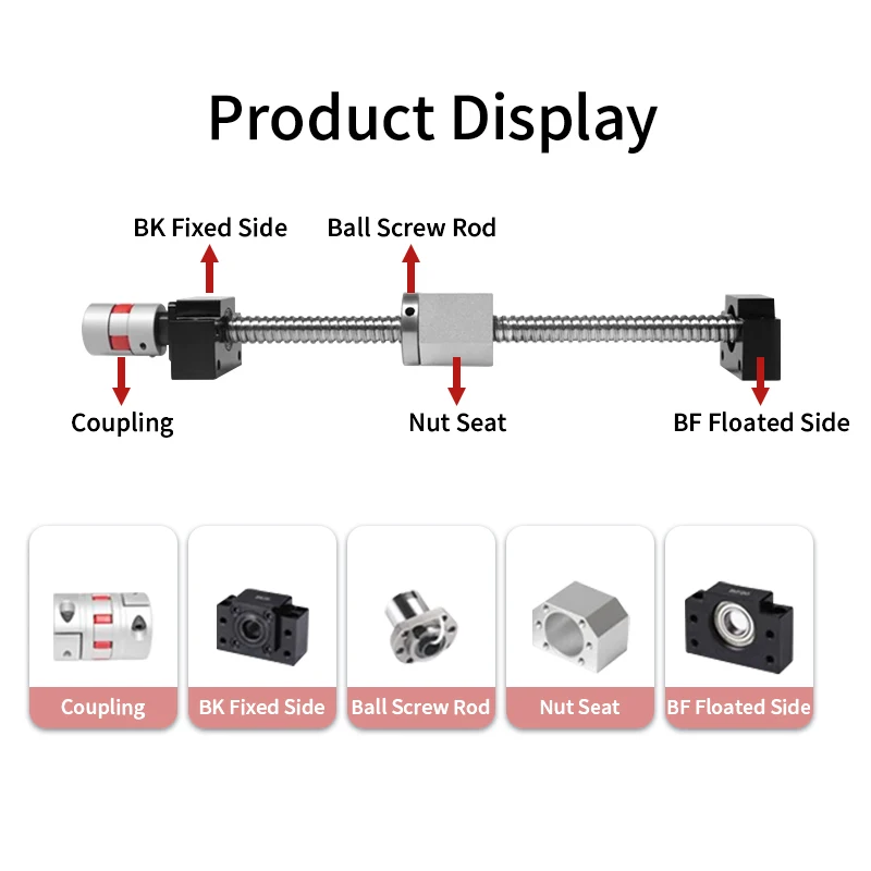 SFU 1605 Ball Screw CNC Precision Lead Screw Motor Integrated Kit With Flexible Coupling