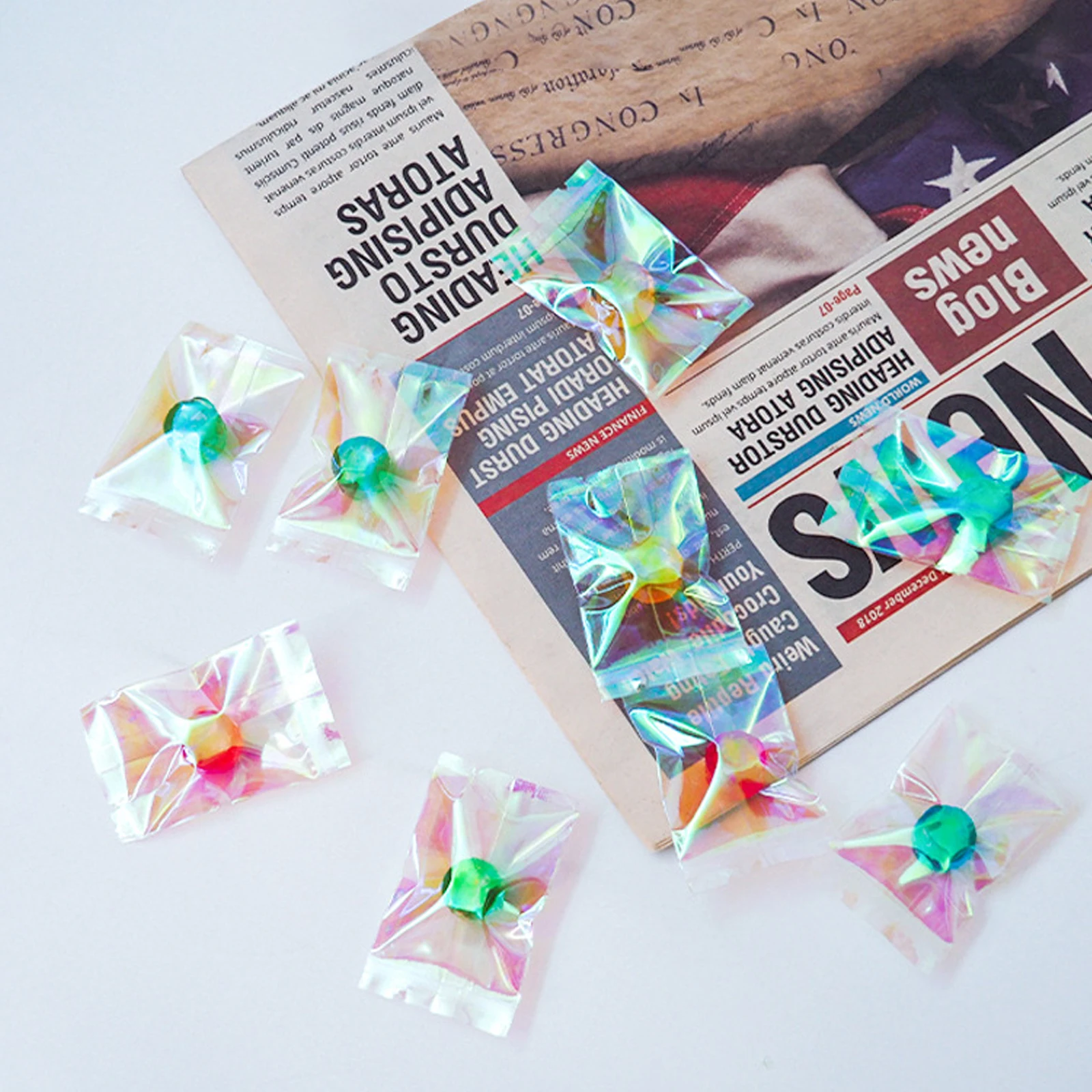Переливающийся пластиковый термоуплотнитель голограмма из алюминиевой фольги маленькие водонепроницаемые лазерные мешочки пакет для хранения еды и конфет