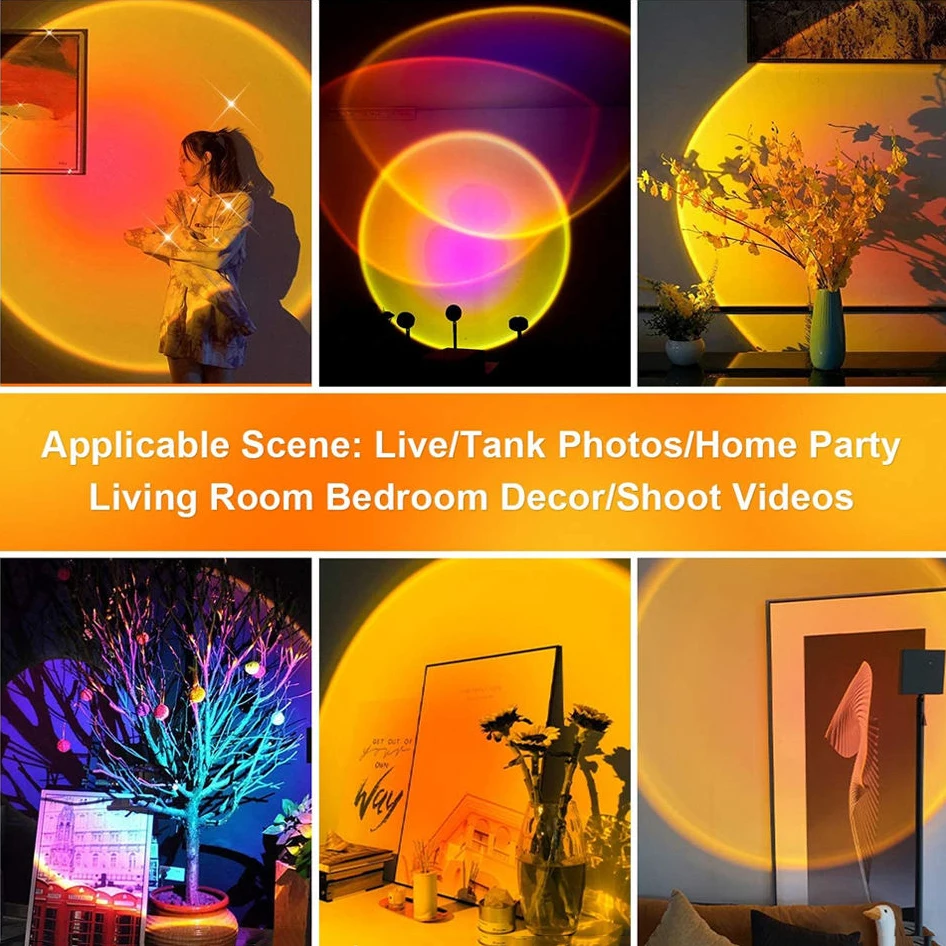 LED Dropshipping RGB Light Product High Quality Cheap Price Smart Light Sunset Projector Lamp LED Sunset Projection Light