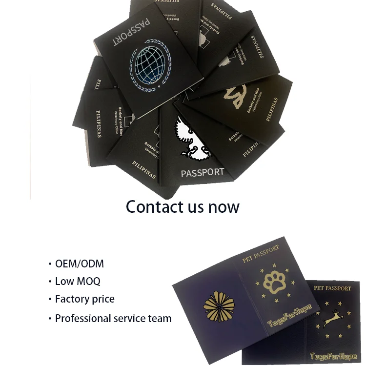 Wholesale customized logo luxury leather/paper/pu passport holders notebook book booklet passport