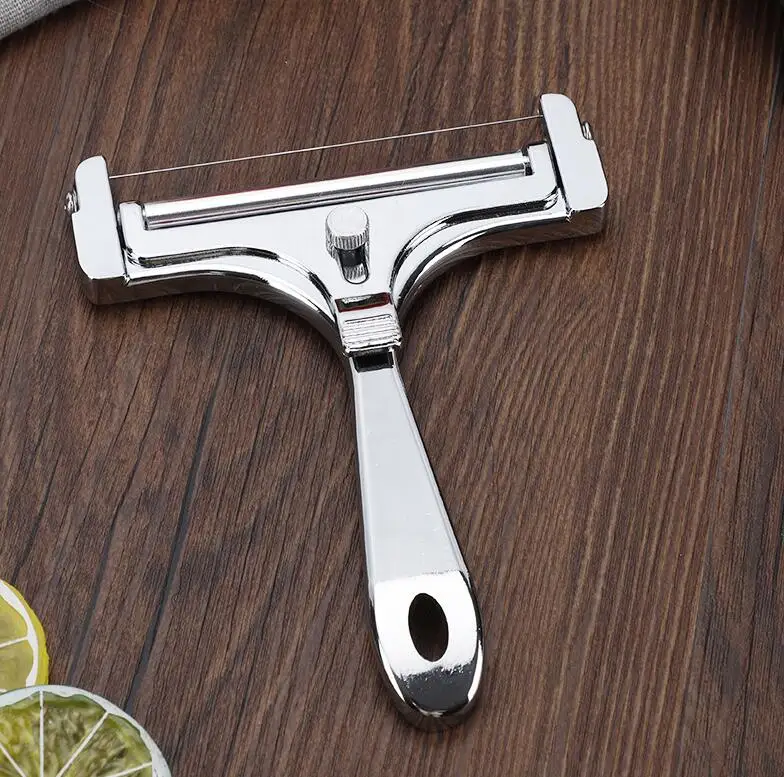 Stainless Steel Wire Cheese Slicer, Adjustable Thickness Cheese Cutter for Soft, Semi-Hard Cheeses Kitchen Cooking Tool